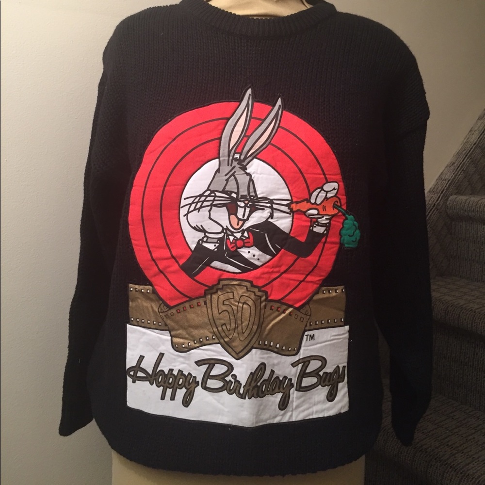 Rare Bugs Bunny 50th birthday sweater.